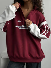 Fashion Loose Quarter Zip Sweatshirt