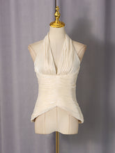 Sexy Halter Backless Ruched Vest Top