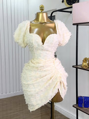 Sexy Textured Underwired Drape Bodycon Dress