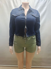 Fashion Long Sleeve Cropped Denim Jacket