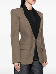 Fashion Contrast Color Structured Slim Blazer