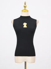 Casual Sleeveless Ribbed Knit Keyhole Tank Top