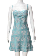 Sexy Satin Print Spaghetti Strap Mini Dress