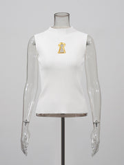 Fashion Sleeveless Keyhole Hollow Out Sweater Top