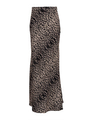 High Waist Leopard Print Maxi Skirt