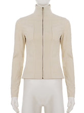 Retro High Collar Zip Up Corduroy Coat