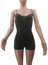 Sexy Spaghetti Strap Ribbed Bodycon Romper