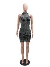 Sexy Sleeveless Rhinestone Bodycon Dress