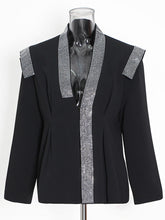 Fashion Patchwork Rhinestone Slim Blazer