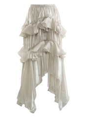 Elegant Glossy Ruffled Goldfish Skirt