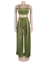 Fashion Crop Camisole Wide-Leg Pants Two-Piece Set
