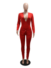 Sexy V-neck Rhinestone Club Slim Jumpsuit