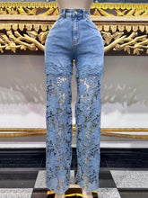 Fashion Lace Patchwork Straight Jeans