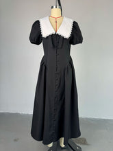 Fashion Doll Collar Puff Sleeve Midi Dress