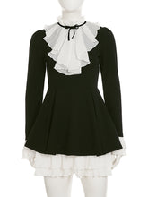 Elegant Sexy Lace Patchwork Ruffle Slim Dress