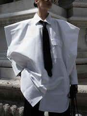 Fashion Lapel Tie Decoration Long Sleeve Shirt