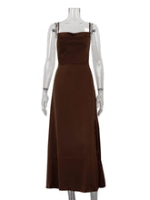 Sexy Strap Sleeveless Backless Slit Maxi Dress