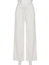 Lace Patchwork Drawstring Corduroy Straight Pants