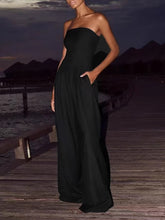 Fashion Strapless Slim Wide Leg Jumpsuit