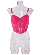 Sexy Lace Suspenders Crop Top