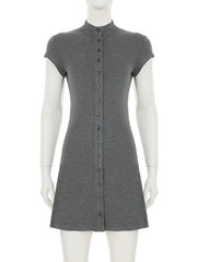 Casual Single-breasted Cardigan Midi Dress