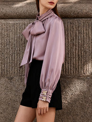 Elegant Party Casual Bow-Knot Loose Blouse Top