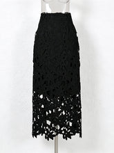 Hollow-Out Minimalist Casual Daily Long Skirt