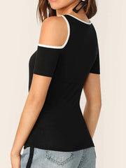 Fashion Cutout Tee T-Shirt Top