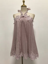 Sexy Lace Halter Ruched Loose Mini Dress