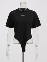 Sexy Round Collar Slim T-Shirts Bodysuit