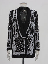 Boutique Elegant Embroidered Beaded Casual Blazer
