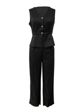 Elegant Sleeveless Slim Top And Pants Two Piece Set