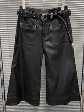 Vintage PU Leather Capri Trousers