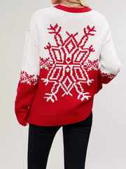 Fashion Snowflake Pattern Casual Pullover Sweater