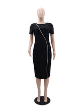 Elegant Round Collar Bodycon Midi Dress