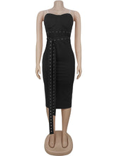 Sexy Strapless Bandage Bodycon Midi Dress