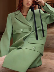 Casual Double Breasted Full Sleeve Loose Blazer