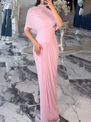 Elegant Vacation Asymmetrical Pleated Maxi Dress