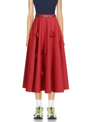Fashion Floral Embellished Midi Skirt