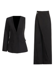 Fashion Single Sleeve Irregular Blazer Pants Suit