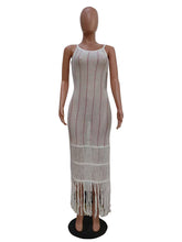 Casual Knit Sleeveless Bodycon Tassel Midi Dress