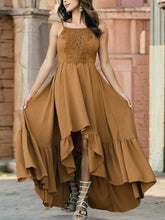 Sexy Lace Slim Hem Ruffle Strap Maxi Dress