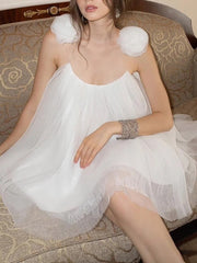 Return Sheer Mesh Sleeveless Loose Mini Dress