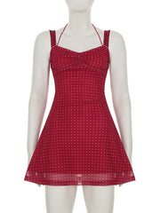 Sexy Polka Dot Print Strap Mini Dress
