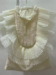 Fashion Ruffle Hollow out Slim Shirt Top