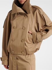 Fashion Double-breasted Twill Jacket Trench