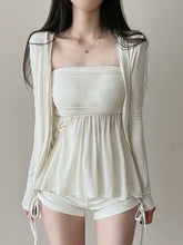 Sexy Strapless Tube Top Cardigan Slim Two-Piece Set