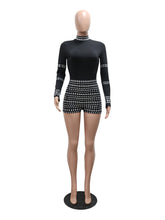 Sexy Party Nightclub Rhinestone Patchwork Skinny Romper