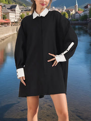 Fashion Lapel Loose Single Breasted Blouse