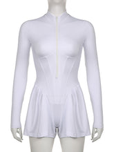 Solid Color Casual Sports Romper Short